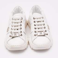 Philipp Plein White Leather Hexagon Sneakers Size 29