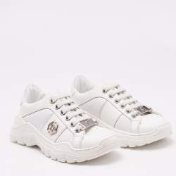Philipp Plein White Leather Hexagon Sneakers Size 29