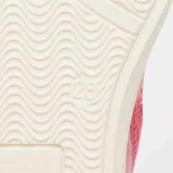 Philipp Plein Pink Suede Crystal Embellished High Top Sneakers Size 28