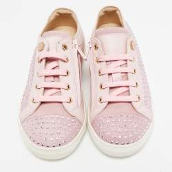 Philipp Plein Pink Leather and Suede Mya Sneakers Size 30