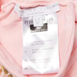 Philipp Plein Baby Pink Printed Jersey Growsuit and Cap 6-9M