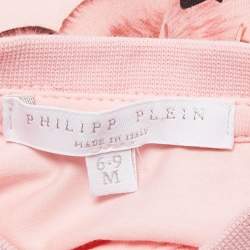 Philipp Plein Baby Pink Printed Jersey Growsuit and Cap 6-9M