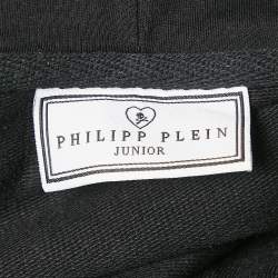Philipp Plein Junior Kids Black Cotton Rhinestone Jacket 10-11 Yrs 