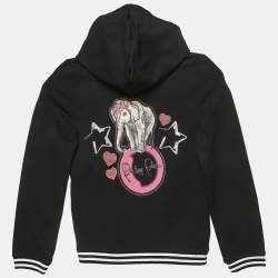 Philipp Plein Junior Kids Black Cotton Rhinestone Jacket 10-11 Yrs 
