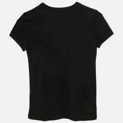 Pre Owned Philipp Plein Junior Black Crystal Jersey T-Shirt 8-9 Yrs