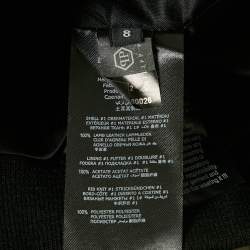 Pre Owned Philipp Plein Kids Black Flamingo Rhinestone Leather Jacket 8 Yrs 