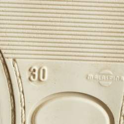 Pre Owned Philipp Plein White Leather Crystal Embellished Flat Sandals Size 30