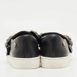 Pre Owned Philipp Plein Black Leather Studded Diana Sneakers Size 33