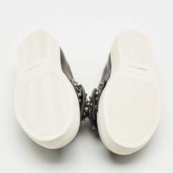 Pre Owned Philipp Plein Black Leather Studded Diana Sneakers Size 33