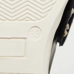 Pre Owned Philipp Plein Black Leather Studded Diana Sneakers Size 33