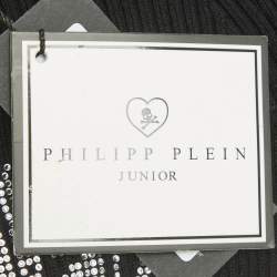 Pre Owned Philipp Plein Junior Black Crystal Rib Knit Day Dress 6Yrs 