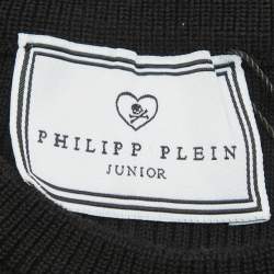 Pre Owned Philipp Plein Junior Black Crystal Rib Knit Day Dress 6Yrs 