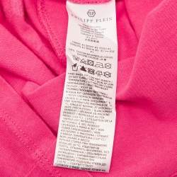 Philipp Plein Kids Pink Logo Studded Cotton T-Shirt 8 Yrs