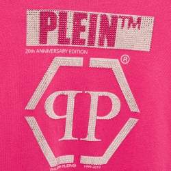 Philipp Plein Kids Pink Logo Studded Cotton T-Shirt 8 Yrs