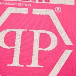 Philipp Plein Kids Pink Logo Studded Cotton T-Shirt 8 Yrs