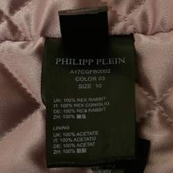 مملوكة مسبقًا Philipp Plein Junior Pink Heart Detail Real Fur Coat 10Yrs 