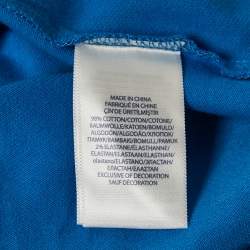 Pre Owned Polo Ralph Lauren Kids Blue Pique Long Sleeve Polo T-Shirt 12-14 Yrs