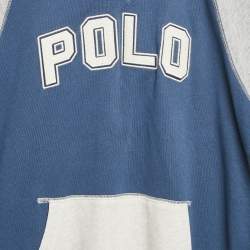 Pre Owned Polo Ralph Lauren Kids Blue/Grey Embroidered Jersey T-Shirt 14/16 Yrs