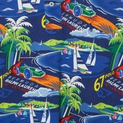 Polo Ralph Lauren Kids Blue/Multicolor Printed Cotton Polo T-Shirt XL (18-20)