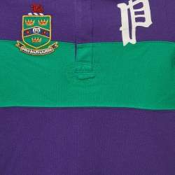 Pre Owned Polo Ralph Lauren Kids Purple/Green Applique Pique Polo T-Shirt 7 Yrs 