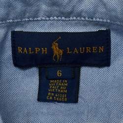 Pre Owned Polo Ralph Lauren Kids Blue Cotton Long Sleeve Shirt 6Yrs