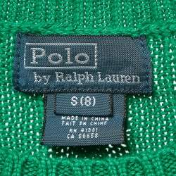Pre Owned Polo Ralph Lauren Kids Green Cable Knit Sweater 8Yrs