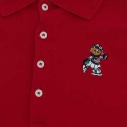 Pre Owned Polo Ralph Lauren Kids Red Pique Long Sleeve Polo T-Shirt L/12-14 Yrs