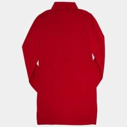 Pre Owned Polo Ralph Lauren Kids Red Pique Long Sleeve Polo T-Shirt L/12-14 Yrs