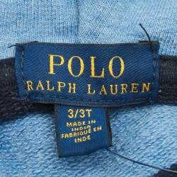 Pre Owned Polo Ralph Lauren Kids Blue Striped Cotton Zip-Up Jacket 3Yrs