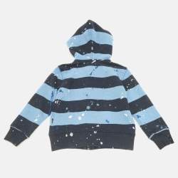 Pre Owned Polo Ralph Lauren Kids Blue Striped Cotton Zip-Up Jacket 3Yrs