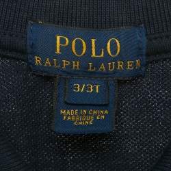 Pre Owned Polo Ralph Lauren Kids Blue Cotton Polo T-Shirt 3Yrs