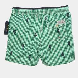 Pre Owned Polo Ralph Lauren Kids Green Checks Cotton Shorts M/10-12Yrs