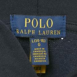 مملوكة مسبقًا Polo Ralph Lauren Navy Blue Cotton Hooded Jacket L/14-16Yrs