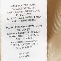 Pre Owned Polo Ralph Lauren Chamois Cream Bead Embellishment Leather Fringed Jacket 8-10 Yrs 
