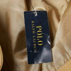 Pre Owned Polo Ralph Lauren Chamois Cream Bead Embellishment Leather Fringed Jacket 8-10 Yrs 