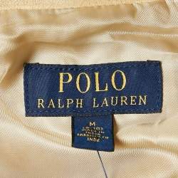Pre Owned Polo Ralph Lauren Chamois Cream Bead Embellishment Leather Fringed Jacket 8-10 Yrs 