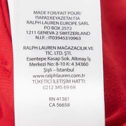 Pre Owned Polo Ralph Lauren Kids Red Cotton Knit Polo Collar Peplum Top 2 T