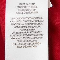 Pre Owned Polo Ralph Lauren Kids Red Cotton Knit Polo Collar Peplum Top 2 T