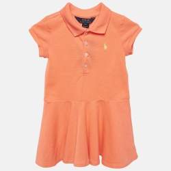 Polo Ralph Lauren Kids Orange Pique Flared Polo Dress 3 Yrs 