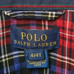 Polo Ralph Lauren Kids Navy Blue Striped Cotton Trench Coat 4 Yrs 