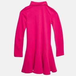 Pre Owned Polo Ralph Lauren Kids Pink Cotton Pique Pleated Polo Dress 7 Yrs