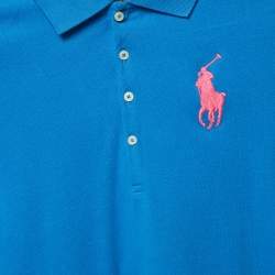 Polo Ralph Lauren Kids Cirrus Blue Cotton Pique Polo T-Shirt XL (16)