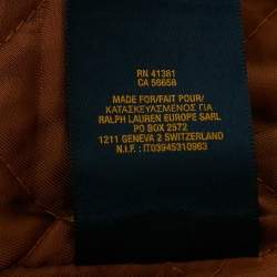 Pre Owned Polo Ralph Lauren Kids Brown Leather Zip-Up Jacket XL/18 Yrs