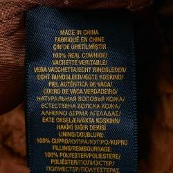 Pre Owned Polo Ralph Lauren Kids Brown Leather Zip-Up Jacket XL/18 Yrs