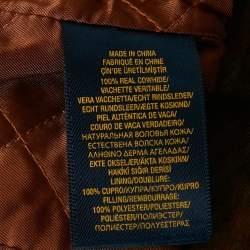 Pre Owned Polo Ralph Lauren Kids Brown Leather Zip-Up Jacket L/12-18 Yrs