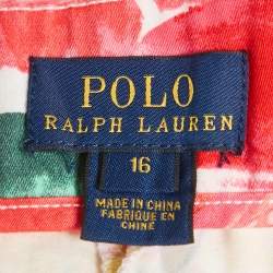 Pre Owned Polo Ralph Lauren Girls Multicolor Floral Print Cotton Trousers 16Yrs