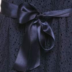 Pre Owned Polo Ralph Lauren Kids Blue Lace Belted Dress 12Yrs