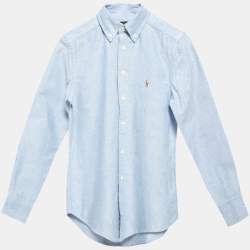 Polo Ralph Lauren Blue Cotton Button Front Shirt 8Yrs