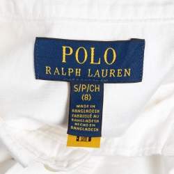 Pre Owned قميص بولو رالف لورين أبيض قطن أزرار أمامية 6-7 سنوات