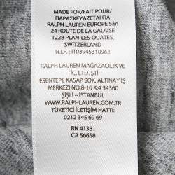 مملوكة مسبقًا بنطلون جوجر محبوك بولو رالف لورين أطفال رمادي ميلانج مقاس 7 سنوات